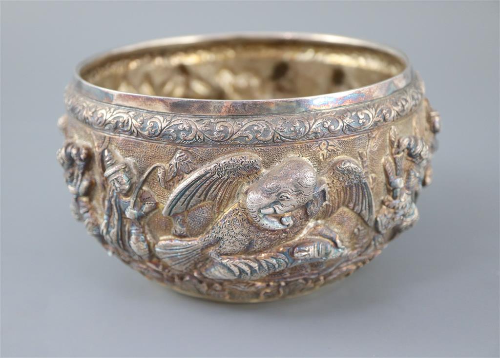 A 19th century Burmese silver bowl,